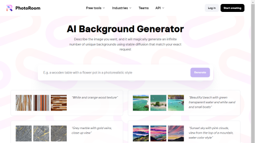 AI Background Generator by PhotoRoom - AI Technology Solution