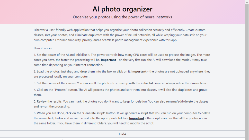 AI photo sorter - AI Technology Solution