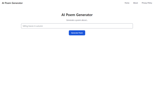 AI Poem Generator - AI Technology Solution