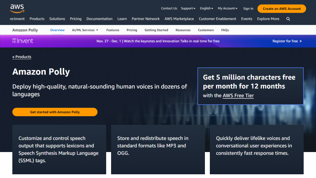 Amazon Polly - AI Technology Solution