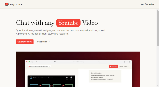 Ask Youtube - AI Technology Solution