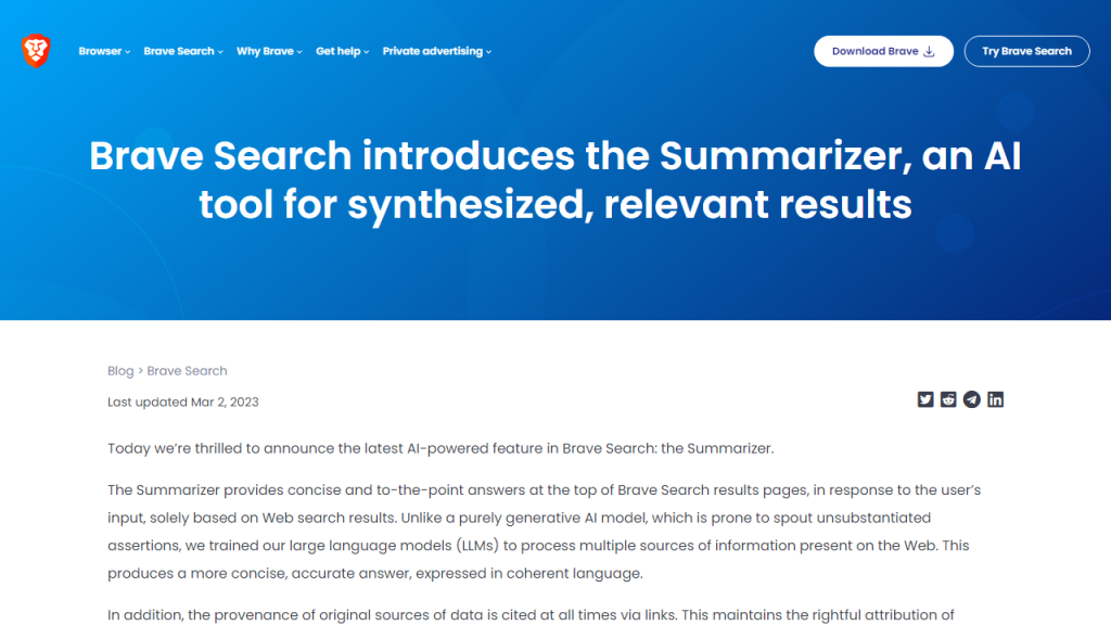 Brave Search Summarizer - AI Technology Solution