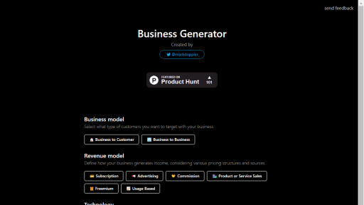 Business Idea Generator AI - AI Technology Solution