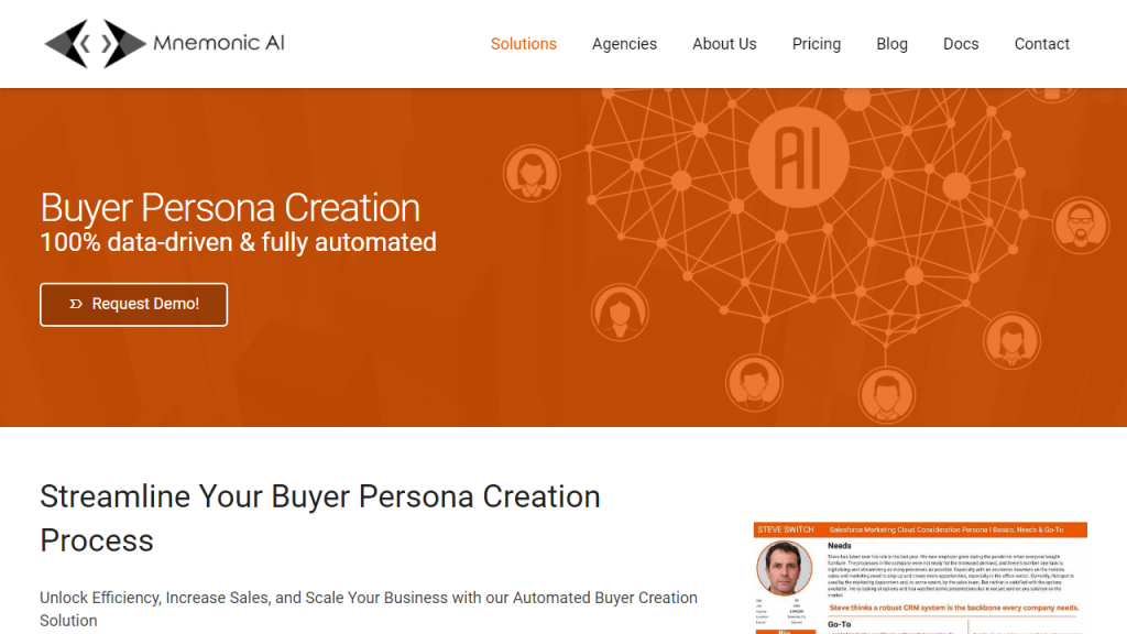 Buyer Persona by Mnemonic - AI Technology Solution