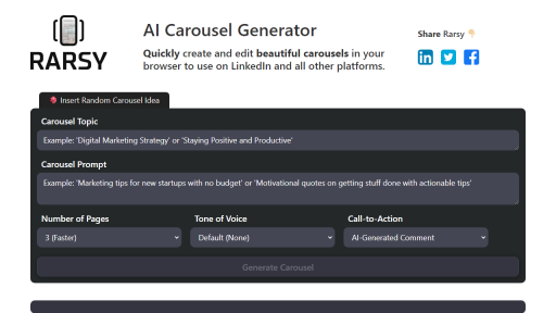 Carousel generator - AI Technology Solution