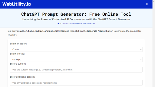 ChatGPT Prompt Generator - AI Technology Solution