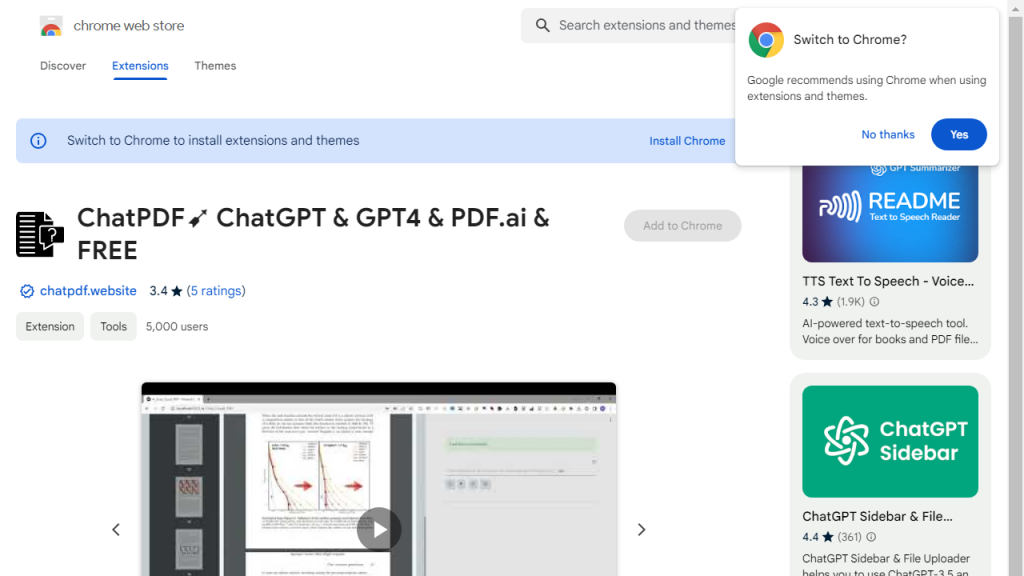 ChatPDF extension - AI Technology Solution