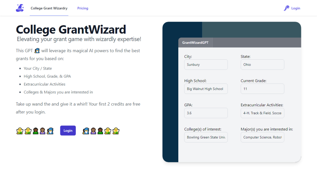 CollegeGrantWizard - AI Technology Solution