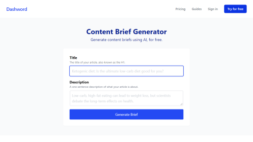 Content brief generator - AI Technology Solution