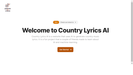 Country Lyrics AI - AI Technology Solution