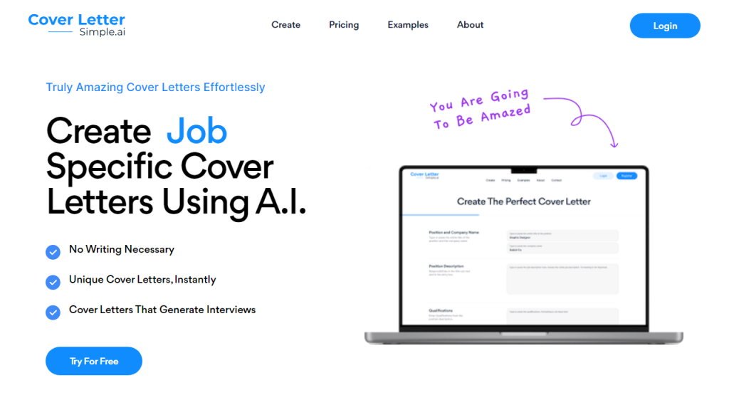 CoverLetterSimple - AI Technology Solution