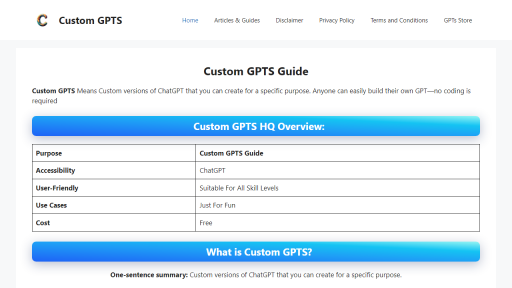 CustomGPTS - AI Technology Solution