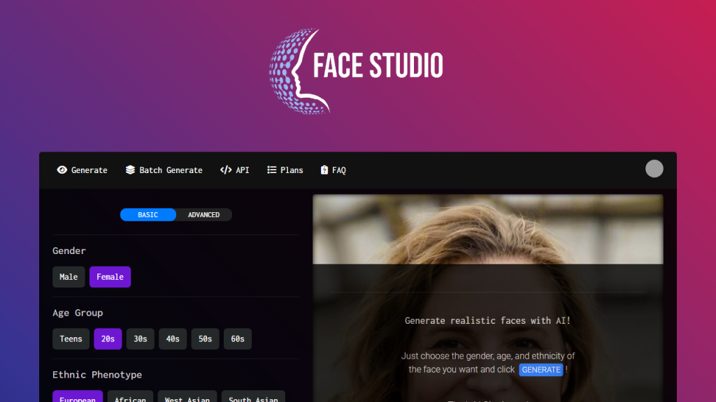 Face Studio - AI Technology Solution