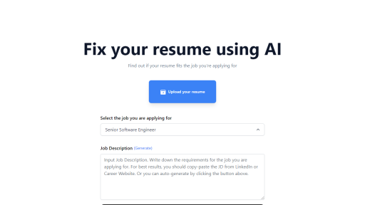 Fix My Resume - AI Technology Solution