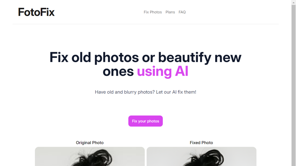 FotoFix - AI Technology Solution