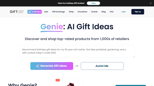 GiftList Genie - AI Technology Solution