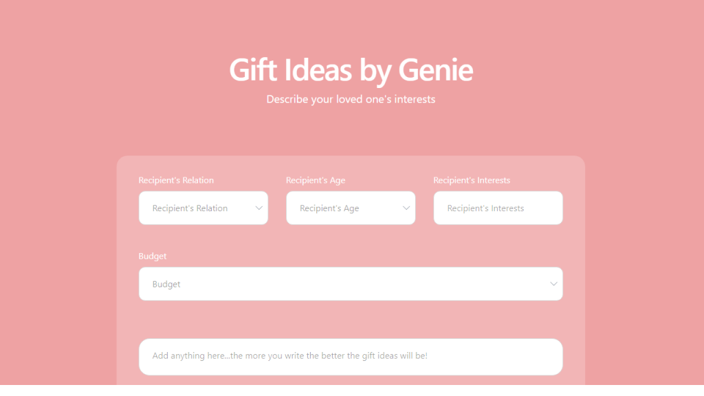 Gifts Genie - AI Technology Solution