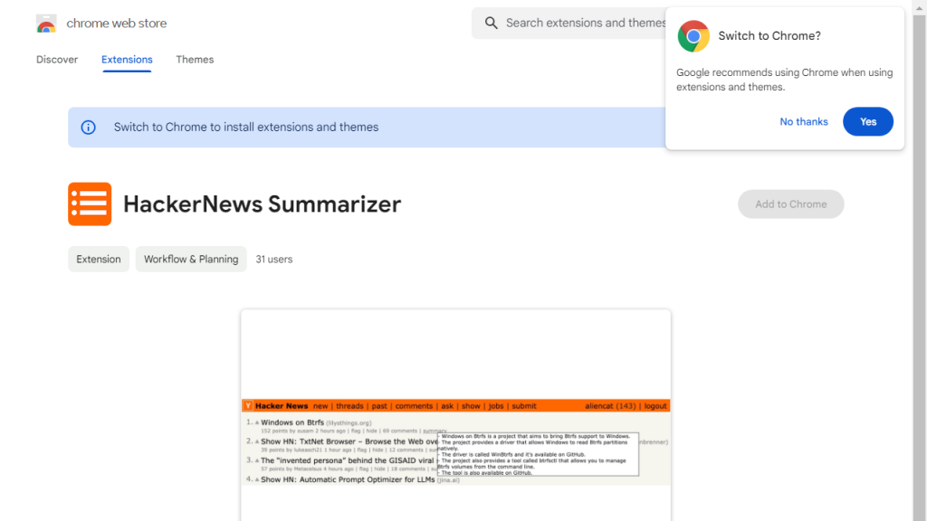 HackerNews Summarizer - AI Technology Solution