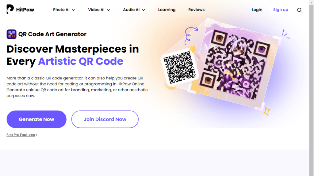 HitPaw QR codes - AI Technology Solution