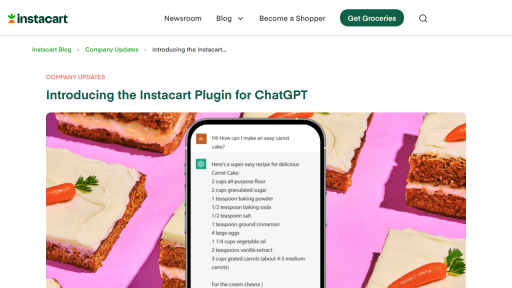 Instacart ChatGPT plugin - AI Technology Solution