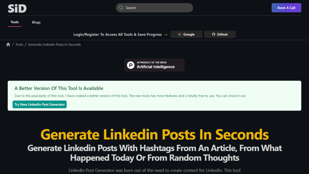 Linkedin Posts Generator - AI Technology Solution