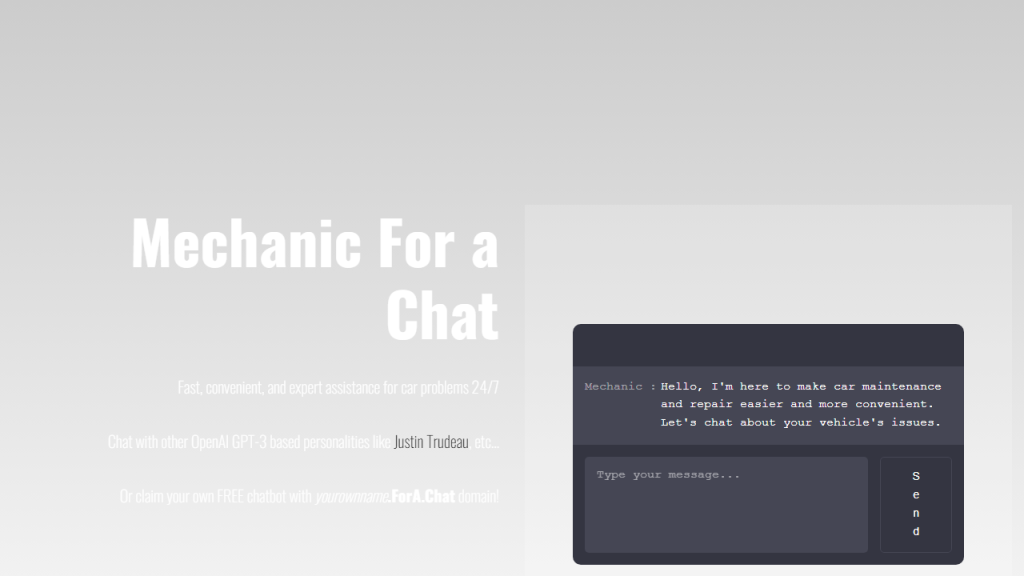 Mechanic For a Chat - AI Technology Solution