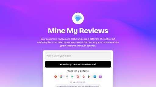 Mine My Reviews - AI Technology Solution