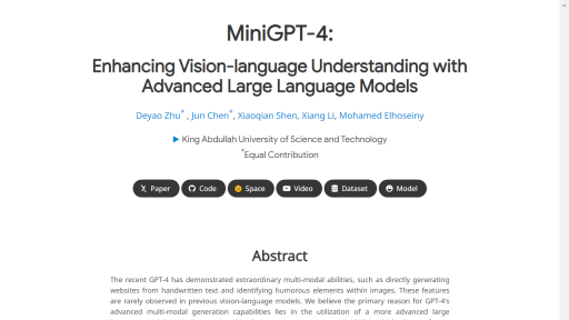 MiniGPT-4 - AI Technology Solution