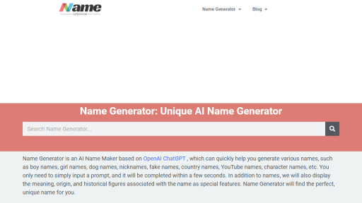 Name Generator - AI Technology Solution