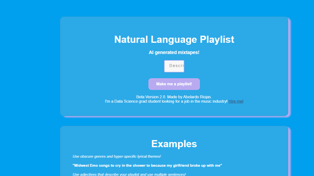 Natural Language Playlist - AI Technology Solution