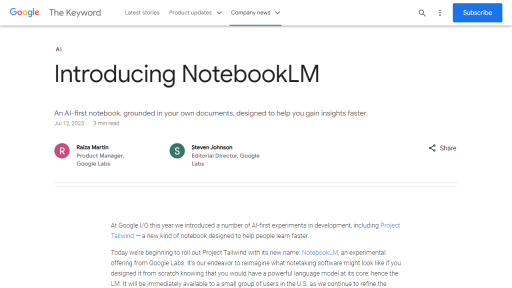 NotebookLM - AI Technology Solution