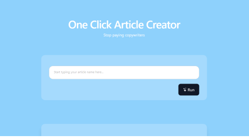 OneClickArticleCreator - AI Technology Solution