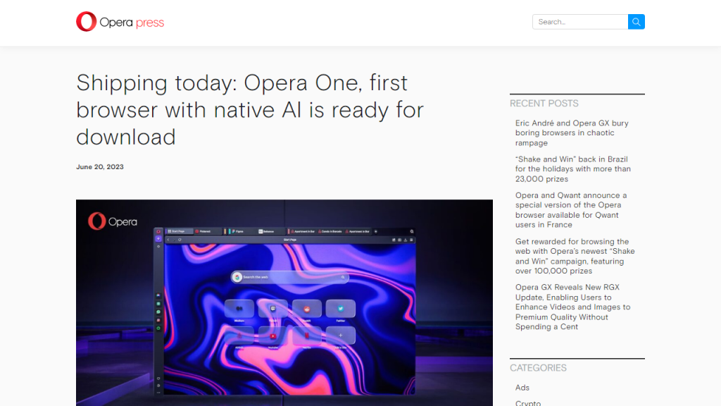 Opera One - AI Technology Solution