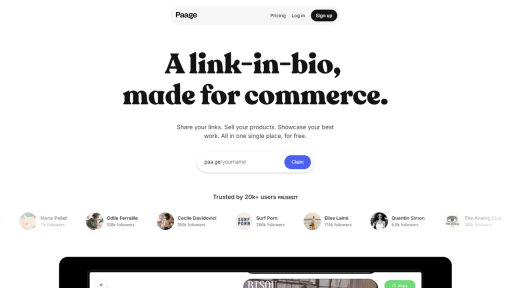 Paage link-in-bio platform