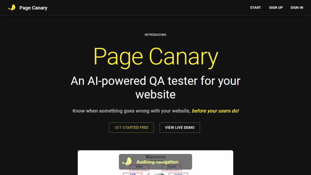 Page Canary - AI Technology Solution