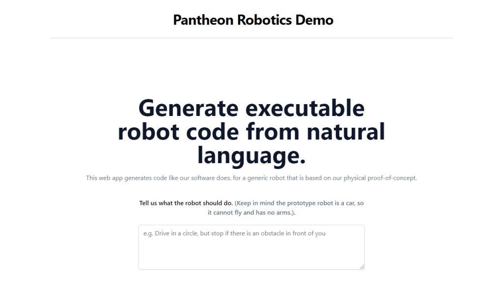 Pantheon Robotics - AI Technology Solution