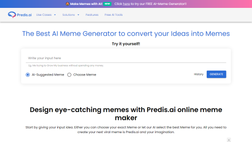 Predis Meme generator - AI Technology Solution