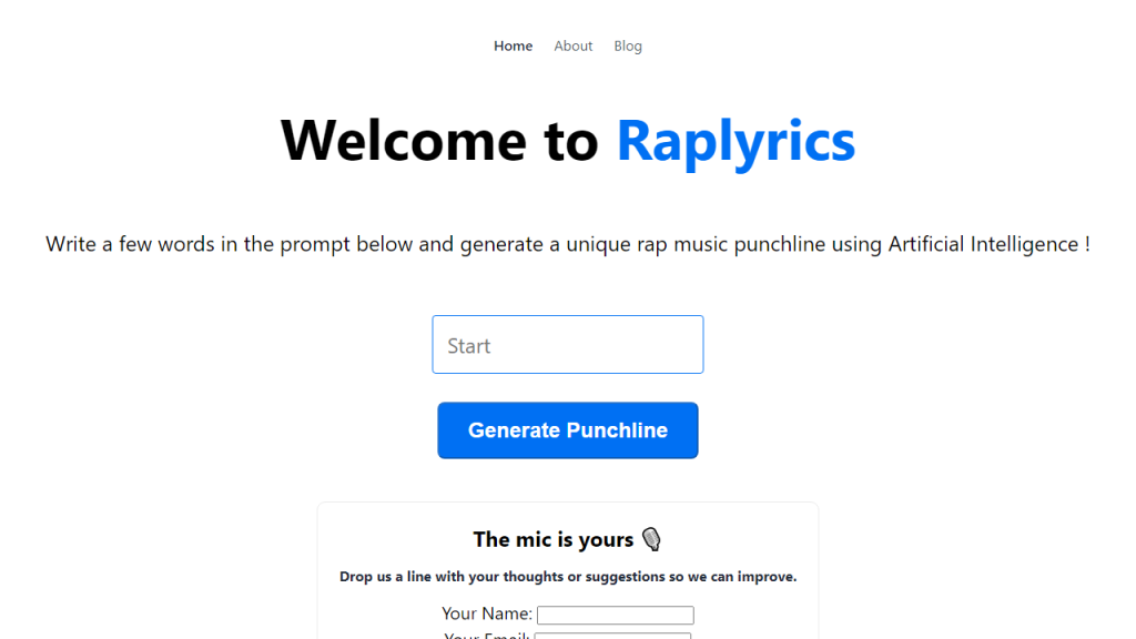 Raplyrics - AI Technology Solution