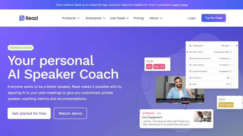 Read Speaker Coach - AI Technology Solution