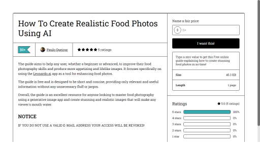 Realistic Food Photos - AI Technology Solution