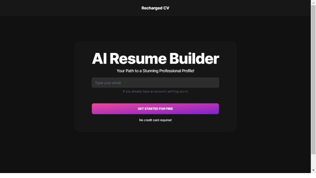 Recharged CV - AI Technology Solution