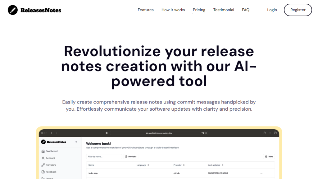 Releasesnotes - AI Technology Solution