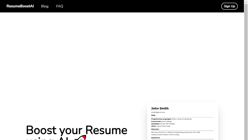 ResumeBoostAI - AI Technology Solution