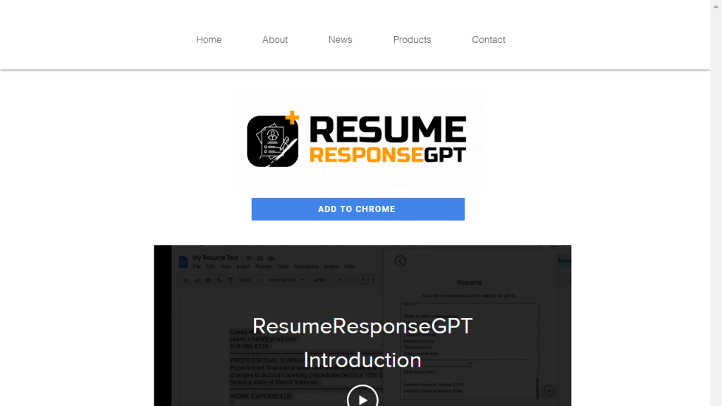 ResumeResponseGPT - AI Technology Solution