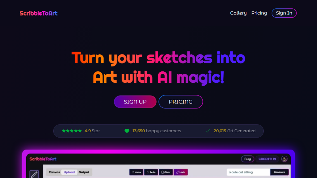 Scribbletoart - AI Technology Solution