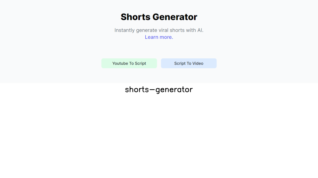 Shorts Generator - AI Technology Solution