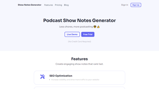 Show Notes Generator - AI Technology Solution