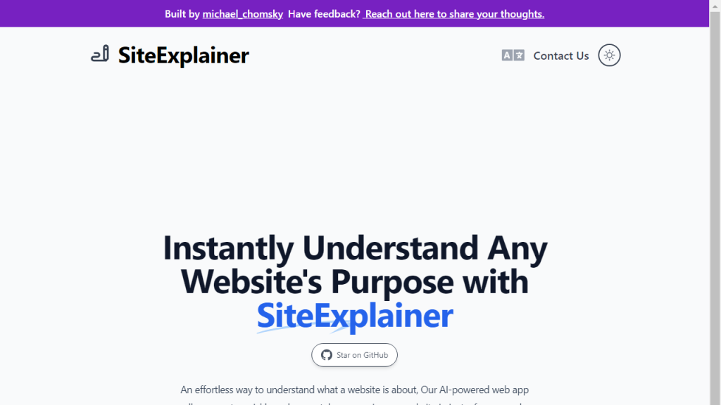 SiteExplainer - AI Technology Solution