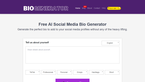 Social Media Bio Generator - AI Technology Solution
