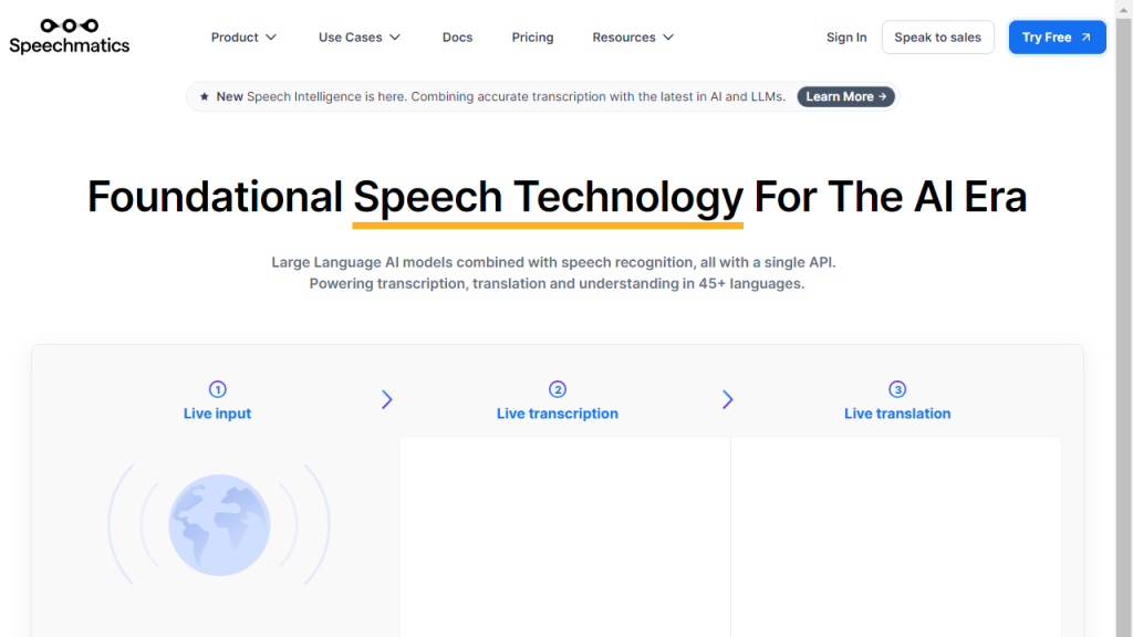 Speechmatics - AI Technology Solution